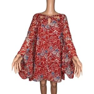 Ungee u.s.a Floral Bell Sleeve Dress Size 1XL